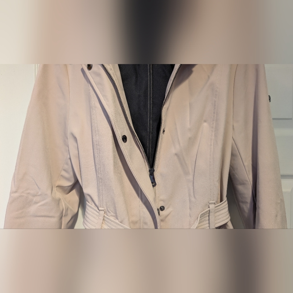Andrew Marc New York Women's Soft Shell Hooded Trench Coat Size Large Thistle - Picture 3 of 16